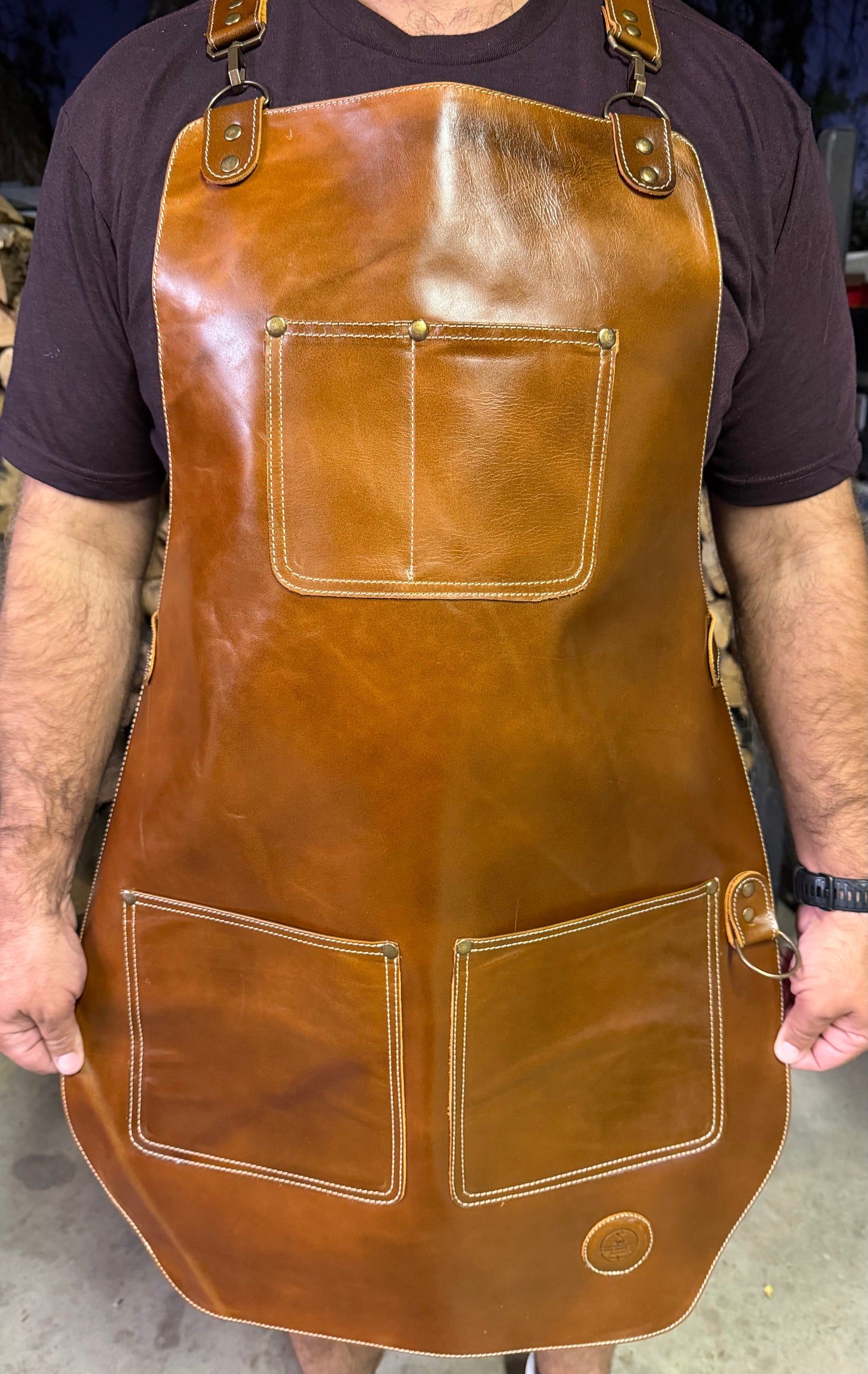 Cognac Leather Apron
